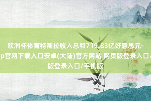 欧洲杯体育特斯拉收入总和719.83亿好意思元-开云app官网下载入口安卓(大陆)官方网站 网页版登录入口/手机版