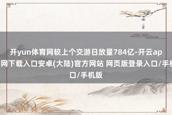 开yun体育网较上个交游日放量784亿-开云app官网下载入口安卓(大陆)官方网站 网页版登录入口/手机版
