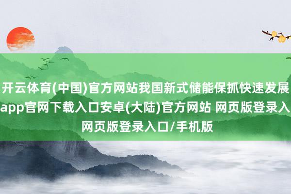 开云体育(中国)官方网站我国新式储能保抓快速发展态势-开云app官网下载入口安卓(大陆)官方网站 网页版登录入口/手机版